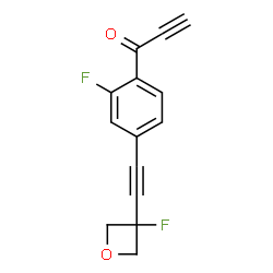 ChemSpider 2D Image | 1-{2-Fluoro-4-[(3-fluoro-3-oxetanyl)ethynyl]phenyl}-2-propyn-1-one | C14H8F2O2