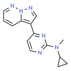 ChemSpider 2D Image | N-Cyclopropyl-N-methyl-4-(pyrazolo[1,5-b]pyridazin-3-yl)-2-pyrimidinamine | C14H14N6