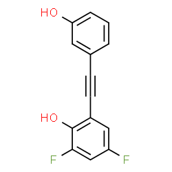 ChemSpider 2D Image | 2,4-Difluoro-6-[(3-hydroxyphenyl)ethynyl]phenol | C14H8F2O2