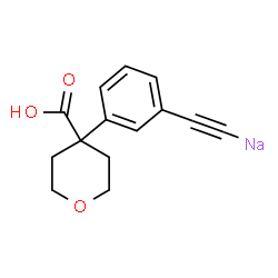 ChemSpider 2D Image | {[3-(4-Carboxytetrahydro-2H-pyran-4-yl)phenyl]ethynyl}sodium | C14H13NaO3