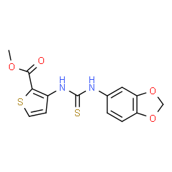 ChemSpider 2D Image | Methyl 3-[(1,3-benzodioxol-5-ylcarbamothioyl)amino]-2-thiophenecarboxylate | C14H12N2O4S2