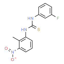 ChemSpider 2D Image | 1-(3-Fluorophenyl)-3-(2-methyl-3-nitrophenyl)thiourea | C14H12FN3O2S