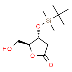 ChemSpider 2D Image | (4R,5S)-4-{[Dimethyl(2-methyl-2-propanyl)silyl]oxy}-5-(hydroxymethyl)dihydro-2(3H)-furanone | C11H22O4Si