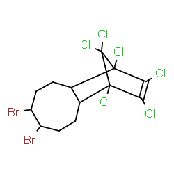 ChemSpider 2D Image | 5,6-Dibromo-1,10,11,12,13,13-hexachlorotricyclo[8.2.1.0~2,9~]tridec-11-ene | C13H12Br2Cl6