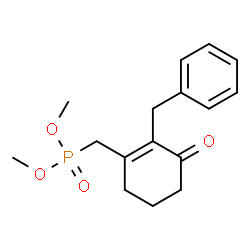 ChemSpider 2D Image | Dimethyl [(2-benzyl-3-oxo-1-cyclohexen-1-yl)methyl]phosphonate | C16H21O4P