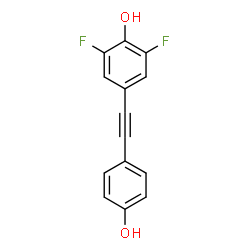 ChemSpider 2D Image | 2,6-Difluoro-4-[(4-hydroxyphenyl)ethynyl]phenol | C14H8F2O2