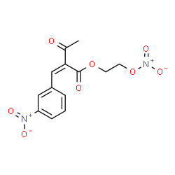 ChemSpider 2D Image | 2-(Nitrooxy)ethyl (2Z)-2-(3-nitrobenzylidene)-3-oxobutanoate | C13H12N2O8