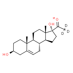 ChemSpider 2D Image | (3beta)-3,17-Dihydroxy(21,21,21-~2~H_3_)pregn-5-en-20-(~18~O)one | C21H29D3O218O