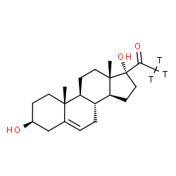 ChemSpider 2D Image | (3beta)-3,17-Dihydroxy(21,21,21-~3~H_3_)pregn-5-en-20-one | C21H29T3O3