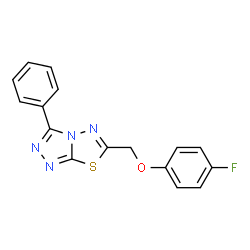 ChemSpider 2D Image | 6-[(4-Fluorophenoxy)methyl]-3-phenyl[1,2,4]triazolo[3,4-b][1,3,4]thiadiazole | C16H11FN4OS