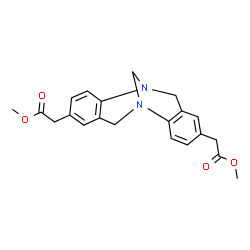 ChemSpider 2D Image | Dimethyl 2,2'-(1,9-diazatetracyclo[7.7.1.0~2,7~.0~10,15~]heptadeca-2,4,6,10,12,14-hexaene-5,13-diyl)diacetate | C21H22N2O4