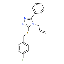 ChemSpider 2D Image | 4-Allyl-3-[(4-fluorobenzyl)sulfanyl]-5-phenyl-4H-1,2,4-triazole | C18H16FN3S