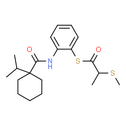 ChemSpider 2D Image | S-(2-{[(1-Isopropylcyclohexyl)carbonyl]amino}phenyl) 2-(methylsulfanyl)propanethioate | C20H29NO2S2