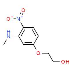 ChemSpider 2D Image | 3-Methylamino-4-nitrophenoxyethanol | C9H12N2O4