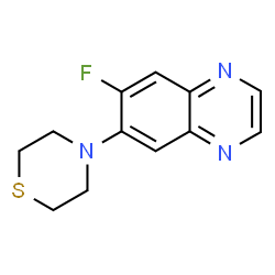 ChemSpider 2D Image | 6-Fluoro-7-(4-thiomorpholinyl)quinoxaline | C12H12FN3S