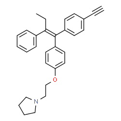 ChemSpider 2D Image | 1-(2-{4-[(1Z)-1-(4-Ethynylphenyl)-2-phenyl-1-buten-1-yl]phenoxy}ethyl)pyrrolidine | C30H31NO