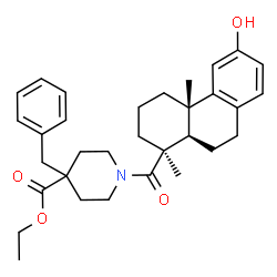 ChemSpider 2D Image | Ethyl 4-benzyl-1-(12-hydroxy-16-oxopodocarpa-8,11,13-trien-16-yl)-4-piperidinecarboxylate | C32H41NO4