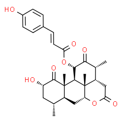 ChemSpider 2D Image | (2alpha,11alpha)-2-Hydroxy-1,12,16-trioxopicrasan-11-yl (2E)-3-(4-hydroxyphenyl)acrylate | C29H34O8