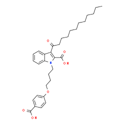 ChemSpider 2D Image | 1-[4-(4-Carboxyphenoxy)butyl]-3-dodecanoyl-1H-indole-2-carboxylic acid | C32H41NO6