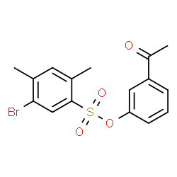 ChemSpider 2D Image | 3-Acetylphenyl 5-bromo-2,4-dimethylbenzenesulfonate | C16H15BrO4S