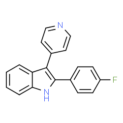 ChemSpider 2D Image | 2-(4-Fluorophenyl)-3-(4-pyridinyl)-1H-indole | C19H13FN2