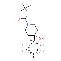 ChemSpider 2D Image | 2-Methyl-2-propanyl 4-hydroxy-4-(~14~C_6_)phenyl-1-piperidinecarboxylate | C1014C6H23NO3