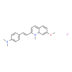 ChemSpider 2D Image | 2-{(E)-2-[4-(Dimethylamino)phenyl]vinyl}-7-methoxy-1-methylquinolinium iodide | C21H23IN2O