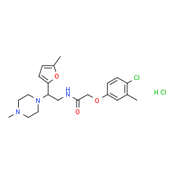 ChemSpider 2D Image | 2-(4-Chloro-3-methylphenoxy)-N-[2-(5-methyl-2-furyl)-2-(4-methyl-1-piperazinyl)ethyl]acetamide hydrochloride (1:1) | C21H29Cl2N3O3