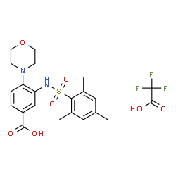 ChemSpider 2D Image | 3-[(Mesitylsulfonyl)amino]-4-(4-morpholinyl)benzoic acid trifluoroacetate (1:1) | C22H25F3N2O7S