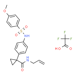 ChemSpider 2D Image | N-Allyl-1-(4-{[(4-methoxyphenyl)sulfonyl]amino}phenyl)cyclopropanecarboxamide trifluoroacetate (1:1) | C22H23F3N2O6S
