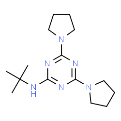 ChemSpider 2D Image | N-(2-Methyl-2-propanyl)-4,6-di(1-pyrrolidinyl)-1,3,5-triazin-2-amine | C15H26N6