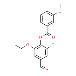ChemSpider 2D Image | 2-Chloro-6-ethoxy-4-formylphenyl 3-methoxybenzoate | C17H15ClO5