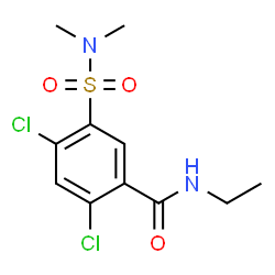 ChemSpider 2D Image | 2,4-Dichloro-5-(dimethylsulfamoyl)-N-ethylbenzamide | C11H14Cl2N2O3S