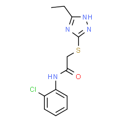 ChemSpider 2D Image | N-(2-Chlorophenyl)-2-[(5-ethyl-1H-1,2,4-triazol-3-yl)sulfanyl]acetamide | C12H13ClN4OS
