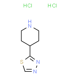 ChemSpider 2D Image | 4-(1,3,4-Thiadiazol-2-yl)piperidine dihydrochloride | C7H13Cl2N3S