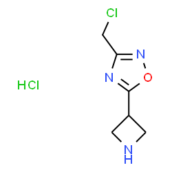 ChemSpider 2D Image | 5-(3-Azetidinyl)-3-(chloromethyl)-1,2,4-oxadiazole hydrochloride (1:1) | C6H9Cl2N3O