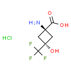 ChemSpider 2D Image | trans-1-Amino-3-hydroxy-3-(trifluoromethyl)cyclobutanecarboxylic acid hydrochloride (1:1) | C6H9ClF3NO3