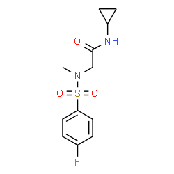 ChemSpider 2D Image | N-Cyclopropyl-N~2~-[(4-fluorophenyl)sulfonyl]-N~2~-methylglycinamide | C12H15FN2O3S