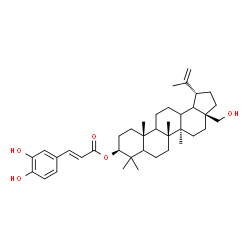 ChemSpider 2D Image | (3beta,5xi,9xi,13xi,18xi)-28-Hydroxylup-20(29)-en-3-yl (2E)-3-(3,4-dihydroxyphenyl)acrylate | C39H56O5