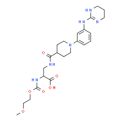 ChemSpider 2D Image | N-[(2-Methoxyethoxy)carbonyl]-3-[({1-[3-(1,4,5,6-tetrahydro-2-pyrimidinylamino)phenyl]-4-piperidinyl}carbonyl)amino]alanine | C23H34N6O6