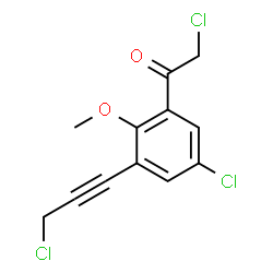 ChemSpider 2D Image | 2-Chloro-1-[5-chloro-3-(3-chloro-1-propyn-1-yl)-2-methoxyphenyl]ethanone | C12H9Cl3O2