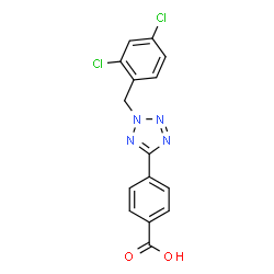 ChemSpider 2D Image | 4-[2-(2,4-Dichlorobenzyl)-2H-tetrazol-5-yl]benzoic acid | C15H10Cl2N4O2