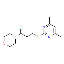 ChemSpider 2D Image | 3-(4,6-Dimethyl-pyrimidin-2-ylsulfanyl)-1-morpholin-4-yl-propan-1-one | C13H19N3O2S