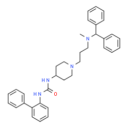 ChemSpider 2D Image | 1-(2-Biphenylyl)-3-(1-{3-[(diphenylmethyl)(methyl)amino]propyl}-4-piperidinyl)urea | C35H40N4O