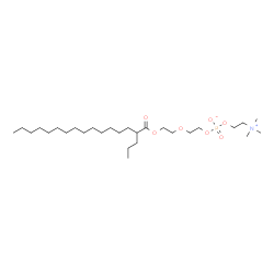 ChemSpider 2D Image | 2-{2-[(2-Propylhexadecanoyl)oxy]ethoxy}ethyl 2-(trimethylammonio)ethyl phosphate | C28H58NO7P