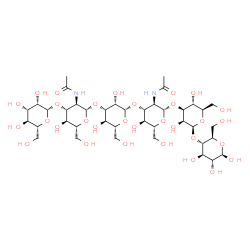 ChemSpider 2D Image | N-[(2S,3R,4R,5S,6R)-4-[(2R,3S,4S,5R,6R)-4-[(2S,3R,4R,5S,6R)-3-acetamido-5-hydroxy-6-(hydroxymethyl)-4-[(2R,3S,4S,5S,6R)-3,4,5-trihydroxy-6-(hydroxymethyl)tetrahydropyran-2-yl]oxy-tetrahydropyran-2-yl]oxy-3,5-dihydroxy-6-(hydroxymethyl)tetrahydropyran-2-yl]oxy-2-[(2R,3R,4S,5S,6S)-3,5-dihydroxy-2-(hydroxymethyl)-6-[(2R,3S,4R,5R,6R)-4,5,6-trihydroxy-2-(hydroxymethyl)tetrahydropyran-3-yl]oxy-tetrahydropyran-4-yl]oxy-5-hydroxy-6-(hydroxymethyl)tetrahydropyran-3-yl]acetamide | C40H68N2O31