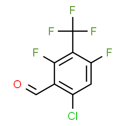 ChemSpider 2D Image | 6-Chloro-2,4-difluoro-3-(trifluoromethyl)benzaldehyde | C8H2ClF5O