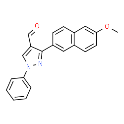 ChemSpider 2D Image | 3-(6-Methoxy-2-naphthyl)-1-phenyl-1H-pyrazole-4-carbaldehyde | C21H16N2O2