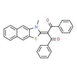 ChemSpider 2D Image | 2-(3-Methylnaphtho[2,3-d][1,3]thiazol-2(3H)-ylidene)-1,3-diphenyl-1,3-propanedione | C27H19NO2S