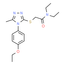 ChemSpider 2D Image | 2-{[4-(4-Ethoxyphenyl)-5-methyl-4H-1,2,4-triazol-3-yl]sulfanyl}-N,N-diethylacetamide | C17H24N4O2S